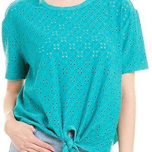 NANETTE Nanette Lepore Front  Tie Waist Eyelet Top